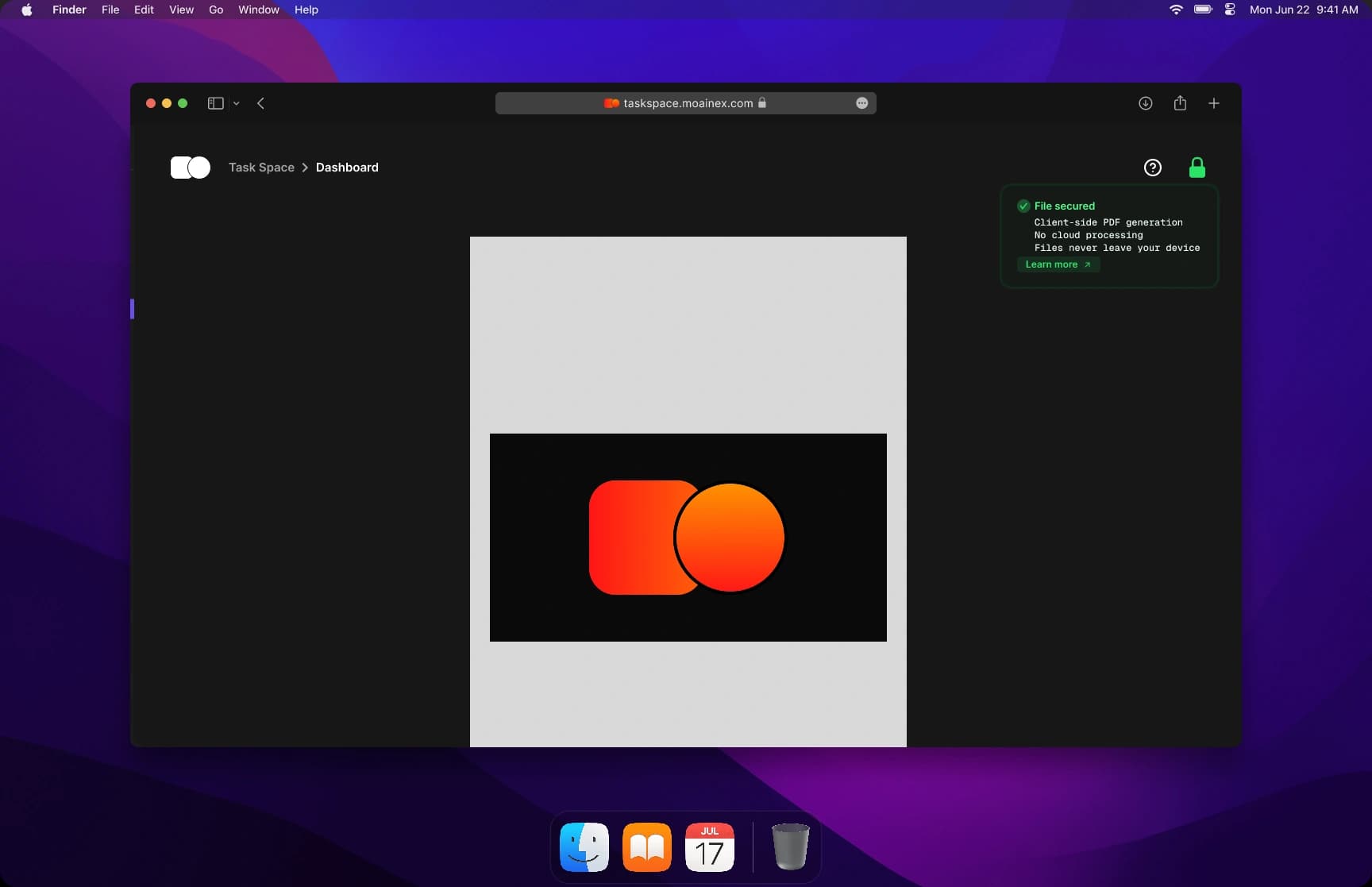 Moainex Taskspace Dashboard