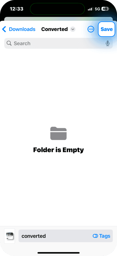 Choose Folder screenshot